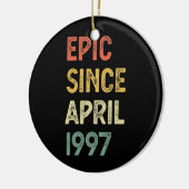 25人目の誕生日男性が25歳以上の叙事詩 セラミックオーナメント (左)