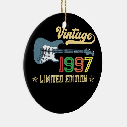 25位の誕生日贈男性へり物女性ギター愛好家 セラミックオーナメント (右)