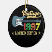 25位の誕生日贈男性へり物女性ギター愛好家 セラミックオーナメント (左)