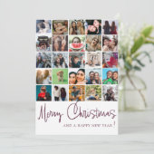 25写真モダンコラージュのクリスマスパターン シーズンカード (スタンド正面)