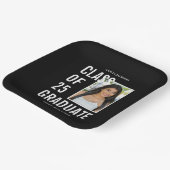 25写真卒業パーティーの白黒クラス ペーパープレート (傾斜あり)