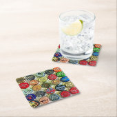 25台のボトル帽コースター スクエアペーパーコースター (インサイチュ)