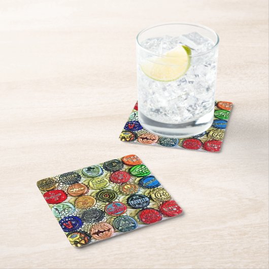 25台のボトル帽コースター スクエアペーパーコースター (インサイチュ)