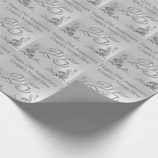 25周パーソナライズされた年記念ギフトラッピング紙 ラッピングペーパー (角)
