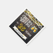 25周年おめでとう!乾杯とビールでお祝い スタンダードカクテルナプキン (角)