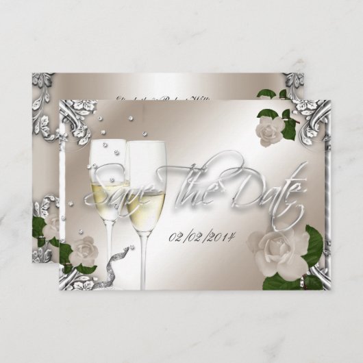 25周年の日付を保存す結婚る セーブザデート (正面/裏面)