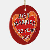 25周年または任意の年記念クリスマスギフト セラミックオーナメント (右)