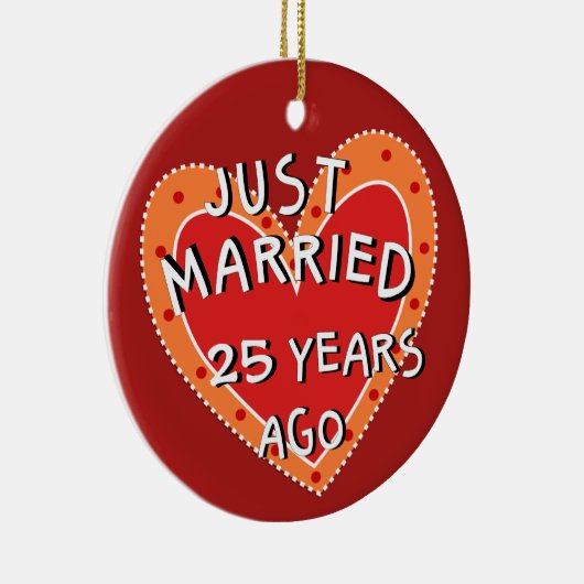 25周年または任意の年記念クリスマスギフト セラミックオーナメント (右)