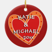 25周年または任意の年記念クリスマスギフト セラミックオーナメント (裏面)