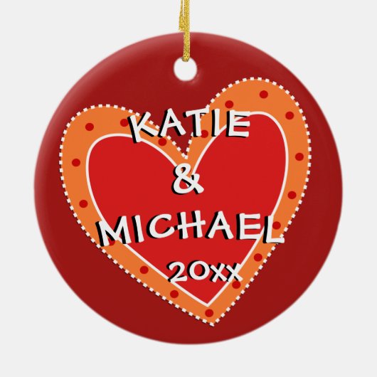 25周年または任意の年記念クリスマスギフト セラミックオーナメント (裏面)