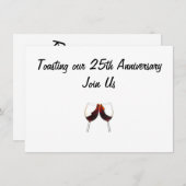 25周年を祝って乾杯にご招待 招待状 (正面/裏面)
