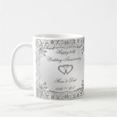 25周年を祝結婚う銀 コーヒーマグカップ (左)