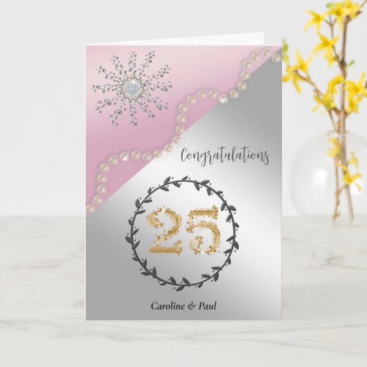 25周年を祝結婚う カード (黄色い花)