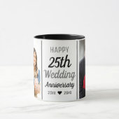 25周年を記念して自分の写真を結婚作成 マグカップ (中央)