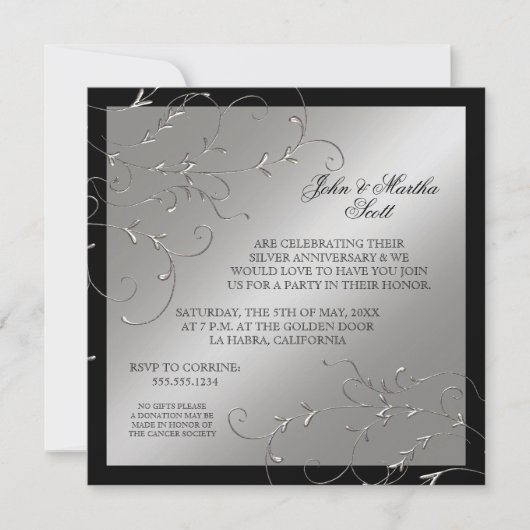 25周年を記念して、25周年記念パーティーのご案内です 招待状 (正面)