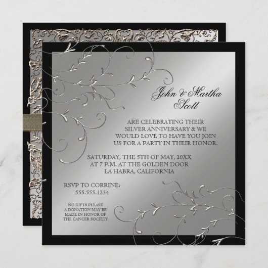 25周年を記念して、25周年記念招待状 招待状 (正面/裏面)