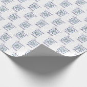 25周年を青と銀に ラッピングペーパー (角)