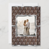 25周年ウェディングアニバーサリー シルバー ラスティック ウッド 招待状 (正面)