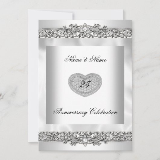 25周年エレガントホワイトシルバーハートレース3 招待状 (正面)