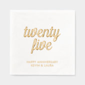 25周年エレガント金結婚箔ナプキンス 箔ナプキン (正面)