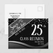 25周年クラス再会 エレガントブラック 案内ポストカード (正面/裏面)