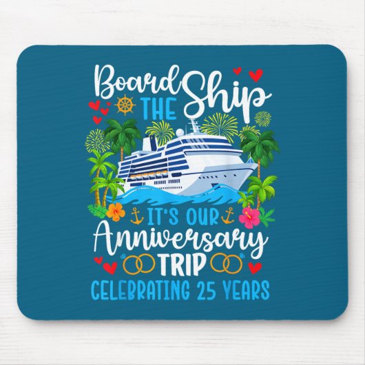25周年クルーズの記念旅行デザイン マウスパッド (正面)