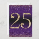 25周年サプライズ誕生日パーティー、パープル 招待状 (裏面)