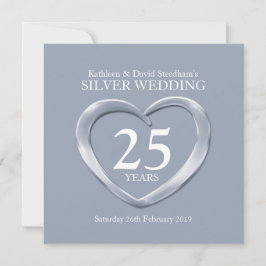 25周年シルバーの結婚記念日の招待状 招待状