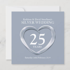 25周年シルバーの結婚記念日の招待状 招待状