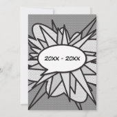 25周年シルバーの結婚記念日コミックブックポップアート 招待状 (裏面)