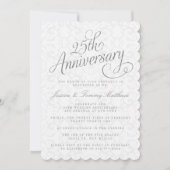 25周年シルバーの結婚記念日招待状 招待状 (正面)