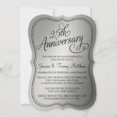 25周年シルバーの結婚記念日招待状 招待状 (正面)