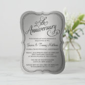 25周年シルバーの結婚記念日招待状 招待状 (スタンド正面)