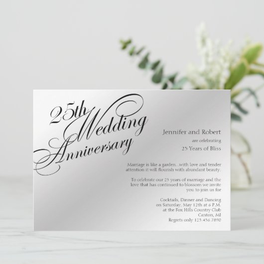 25周年シルバーウェディングアニバーサリー招待状 招待状 (スタンド正面)