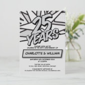 25周年シルバーウェディングアニバーサリー楽しいコミックブック 招待状 (スタンド正面)