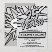 25周年シルバーウェディングアニバーサリー楽しいコミックブック 招待状 (正面/裏面)