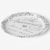 25周年シルバーウェディングアニバーサリー紙皿 ペーパープレート (アングル)