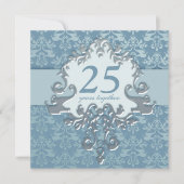 25周年シルバーウェディングアニバーサリー パーティー招待状 招待状 (正面)