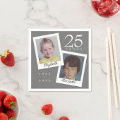 25周年シルバーウェディング 子供の頃の写真 スタンダードカクテルナプキン (インサイチュ)