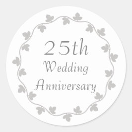 25周年シルバーウエディングアニバーサリー アイビー花輪 ラウンドシール