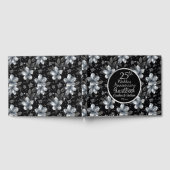 25周年シルバーグリッター花柄結婚記念日 ゲストブック (全面)