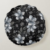 25周年シルバーグリッター フラワー ウェディング アニバーサリー ラウンドクッション (裏面)