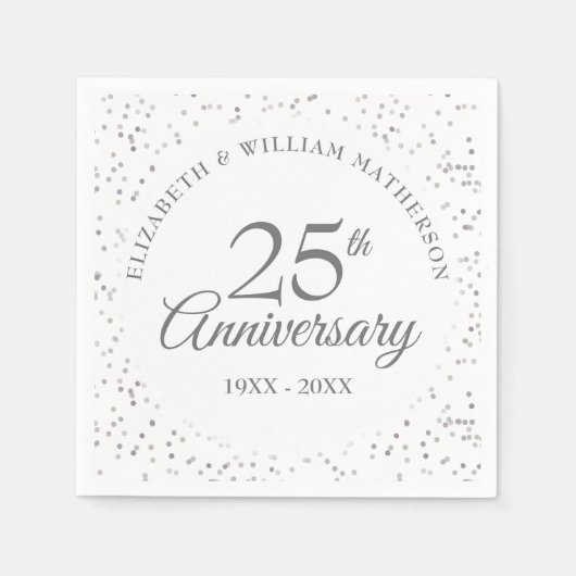 25周年シルバースターダスト スタンダードカクテルナプキン (正面)