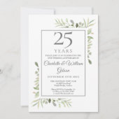 25周年シルバー結婚記念日フォトグリーン 招待状 (正面)