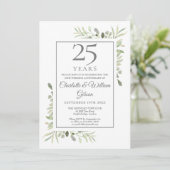 25周年シルバー結婚記念日フォトグリーン 招待状 (スタンド正面)