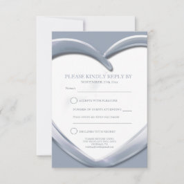 25周年シルバー結婚記念日 ハート返信カード 出欠カード