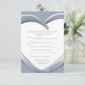 25周年シルバー結婚記念日 ハート返信カード 出欠カード (スタンド正面)