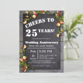 25周年チョークボード花枠 招待状 (スタンド正面)