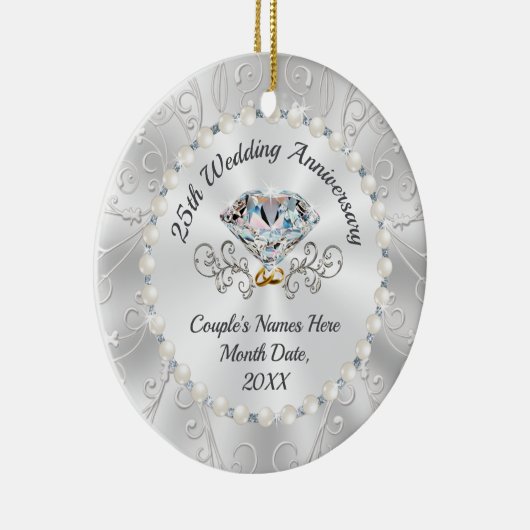 25周年パーソナライズされたオーナメント セラミックオーナメント (右)