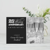 25周年パーティの招待状パーソナライズされた- 招待状 (スタンド正面)